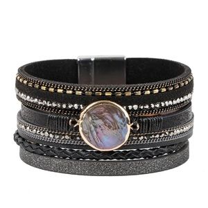 Saachi Multi Strand Leather Bracelet